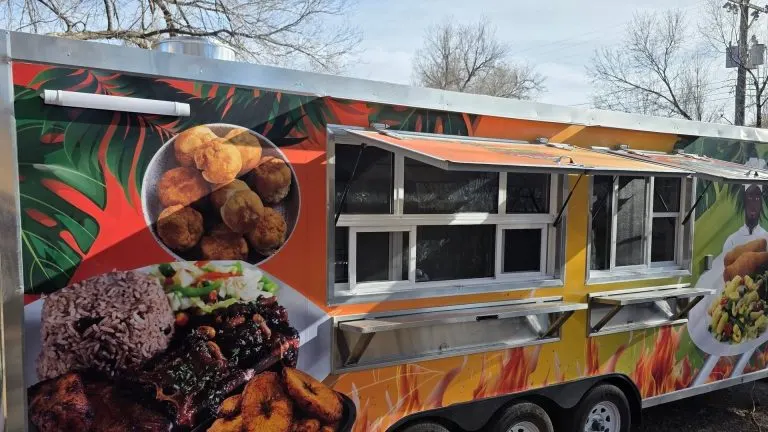 Side view of the Island Pullup Jamaican food truck