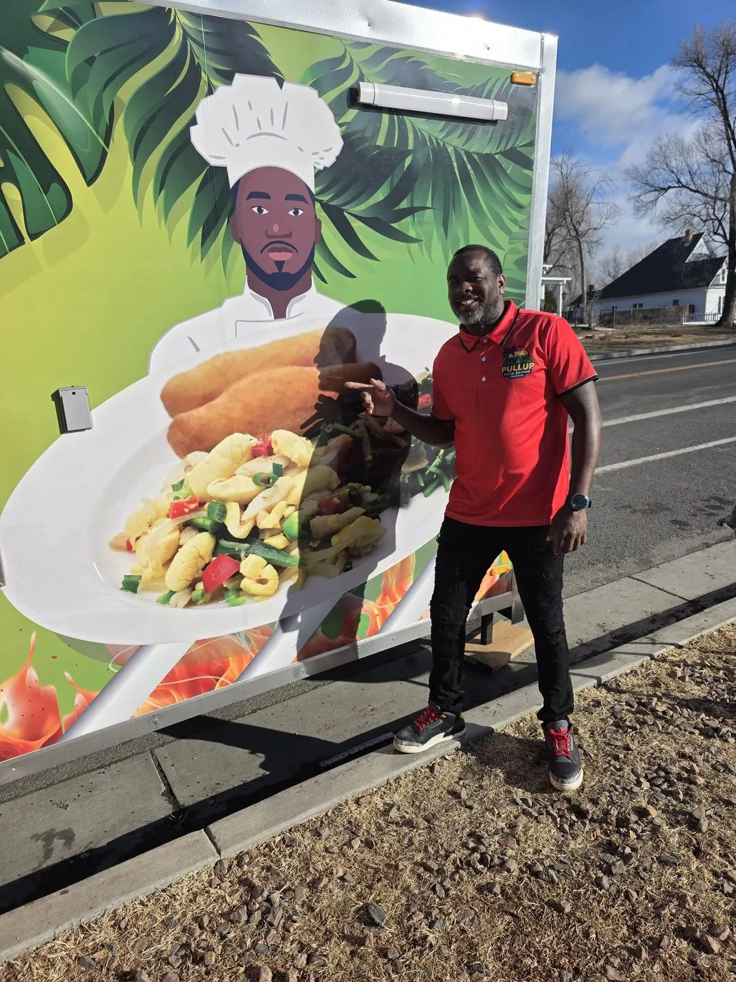 The Island Pullup food truck parked on location with Kevin Buchanan